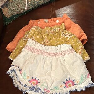 Floral and Embroidered Kids Shorts Set